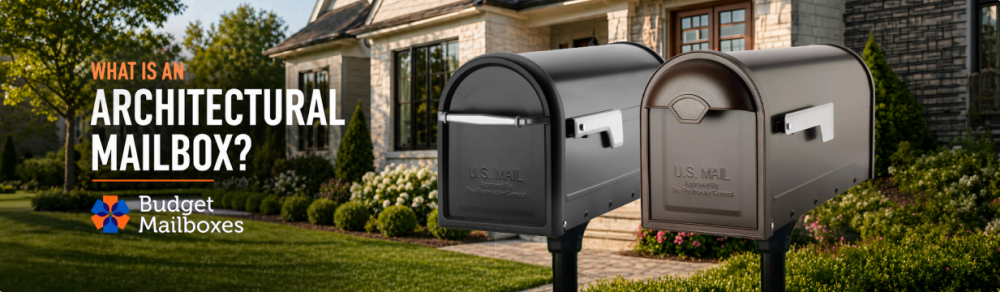 Banner with Architectural Mailboxes products