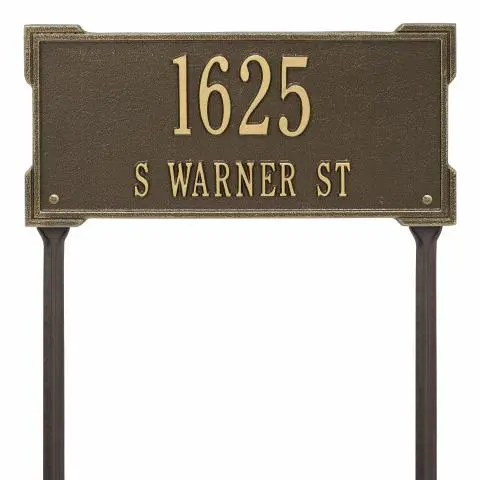 Personalized Roanoke Plaque - Standard -Lawn - 2 Line 