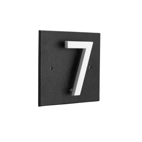 Whitehall Floating Stand-off 1-Number Horizontal Plaque Modern House Numbers with Sleek Aluminum Backplate & Enhanced Visibility