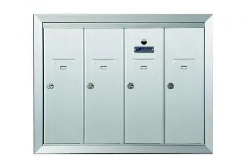 1250 Vertical Series 4-Compartment Aluminum Recess-Mount Mailbox 1250 Vertical Series 4-Compartment Aluminum Recess-Mount Mailbox