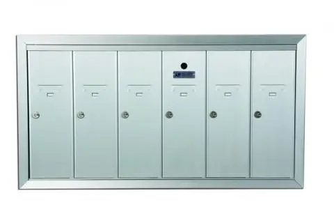 1250 Vertical Series 4-Compartment Aluminum Recess-Mount Mailbox 1250 Vertical Series 4-Compartment Aluminum Recess-Mount Mailbox