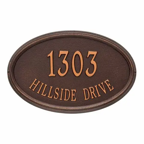 Personalized Concord Oval Plaque -Estate - Wall - 2 Line 