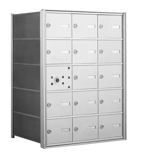 4B+ Front-Loading Horizontal Mailboxes in Anodized Aluminum Finish - 14 Tenant Doors And 1 USPS Master Door