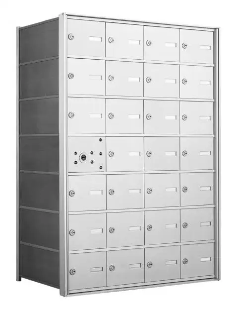 4B+ Front-Loading Horizontal Mailboxes in Anodized Aluminum Finish - 27 Tenant Doors And 1 USPS Master Door