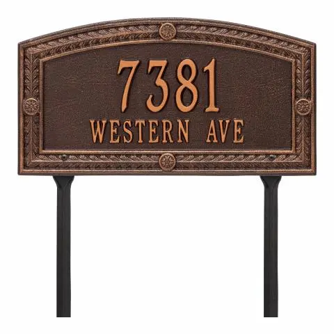 Personalized Hamilton Plaque - Standard - Lawn - 2 line 