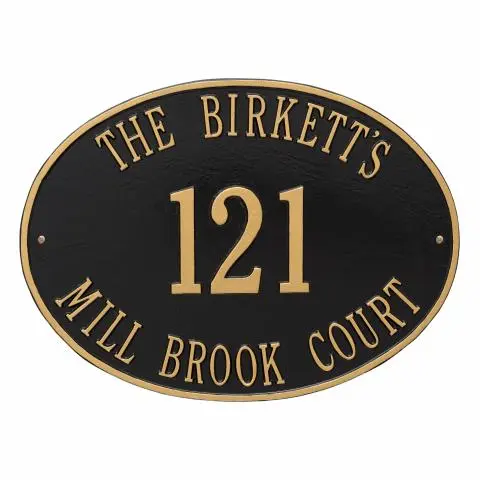 Whitehall Hawthorne Oval - Estate Wall - Three Line Address Plaque