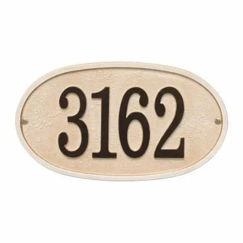 Personalized Stonework Plaque - Oval- 1 Line (Sandstone)