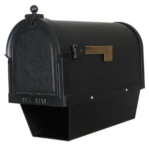 Special Lite Bradford Mailbox Post - 58 Inch Black Cast Aluminum Curbside Post