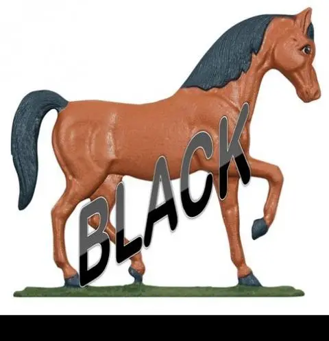 Whitehall Large Bell with Horse Ornament Black