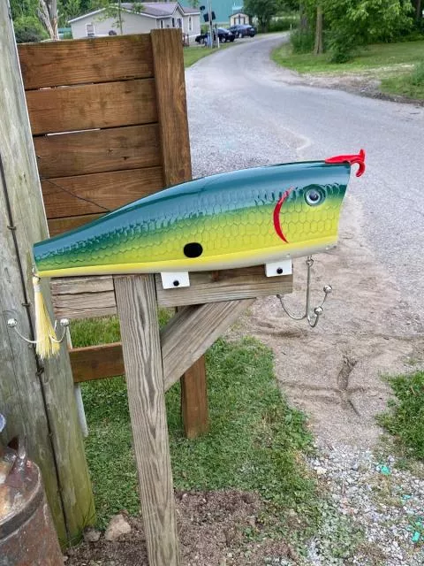 River's Edge Green Shad Fishing Lure Mailbox