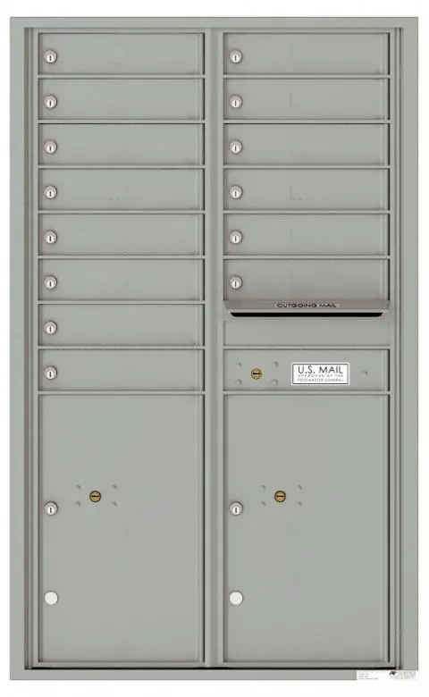 Florence 4C Horizontal Mailbox - Front Loading - 14 Tenant Doors, 2 Parcel Lockers - 14 Doors High - USPS Access