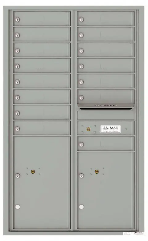Florence 4C Horizontal Mailbox - 15 Doors, 2 Parcel Lockers - 14 Doors High USPS Access