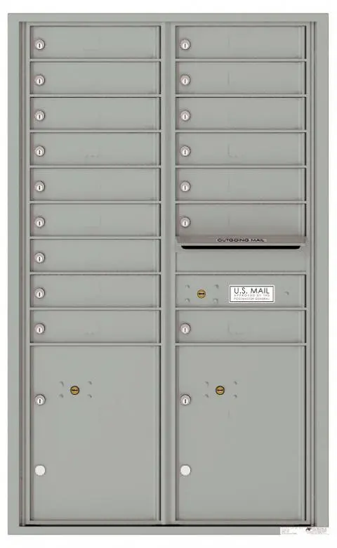 Florence 4C Horizontal Mailbox - 16 Doors, 2 Parcel Lockers - 14 Doors High USPS Access