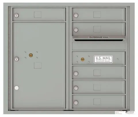 Florence 4C Horizontal Mailbox - 6 Doors, 1 Parcel Locker - 7 Doors High USPS Access