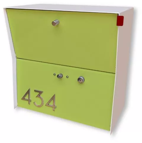 Tedstuff RetroBox Locking Small Package Wall Mounted Mailbox in White