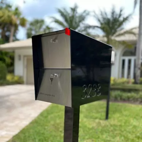 Uptown Box Locking Package Dropbox Jet Black Modern Mailbox