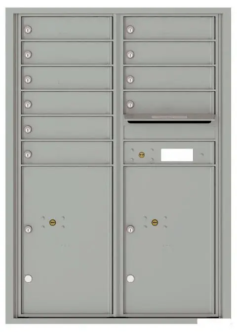 Florence 4C Horizontal Mailbox - 10 Doors, 2 Parcel Lockers - 12 Doors High USPS Access