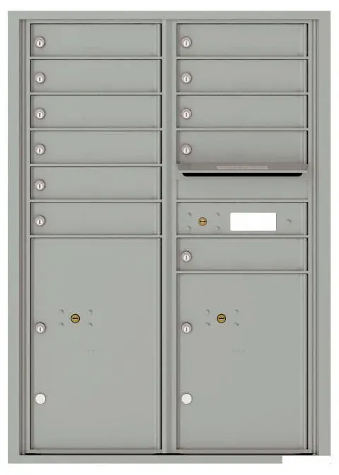 Florence 4C Horizontal Mailbox - 11 Doors, 2 Parcel Lockers - 12 Doors High USPS Access