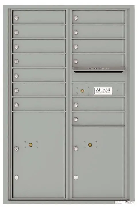 Florence 4C Horizontal Mailbox - 13 Doors, 2 Parcel Lockers - 13 Doors High USPS Access