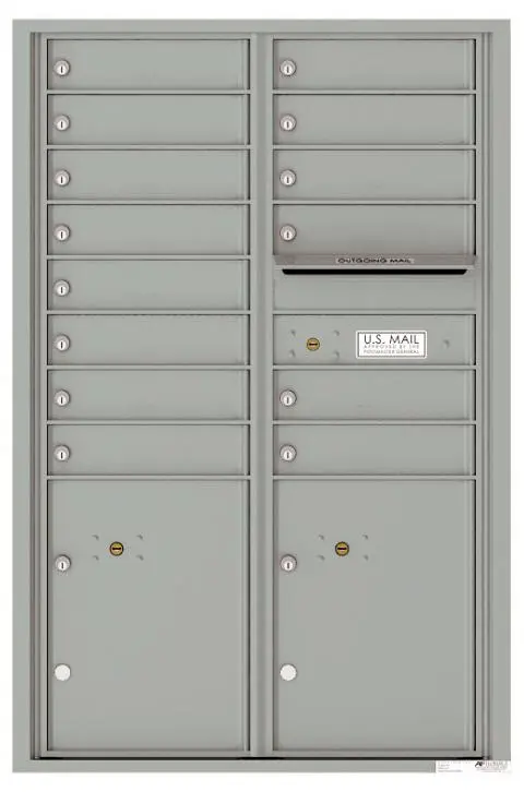 Florence 4C Horizontal Mailbox - 14 Doors, 2 Parcel Lockers - 13 Doors High USPS Access