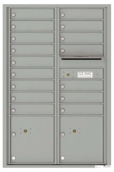 Florence 4C Horizontal Mailbox - 16 Doors, 2 Parcel Lockers - 13 Doors High USPS Access