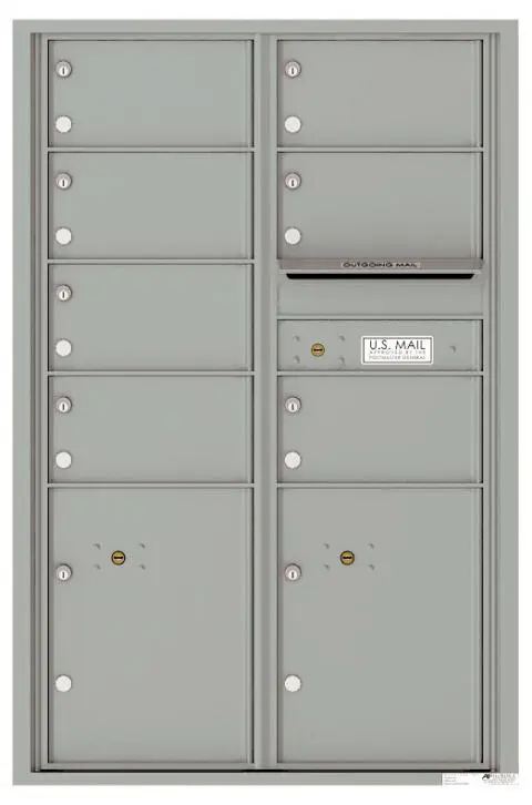 Florence 4C Horizontal Mailbox - 7 Doors, 2 Parcel Lockers - 13 Doors High USPS Access