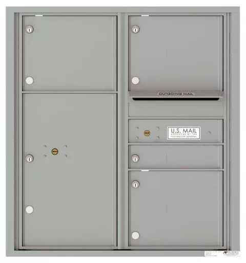 Florence 4C Horizontal Mailbox - 4 Doors, 1 Parcel Locker - 9 Doors High USPS Access