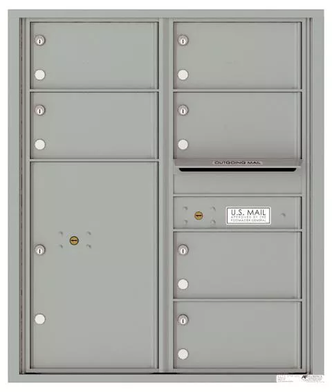 Florence 4C Horizontal Mailbox - 6 Doors, 1 Parcel Locker - 10 Doors High USPS Access