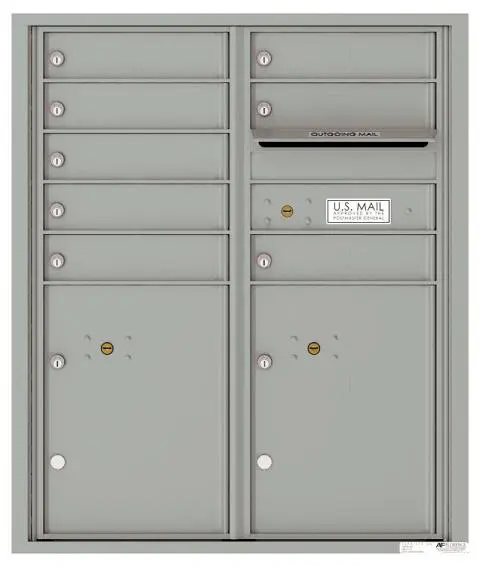 Florence 4C Horizontal Mailbox - 8 Doors, 2 Parcel Lockers - ADA Compliant Max Height USPS Access