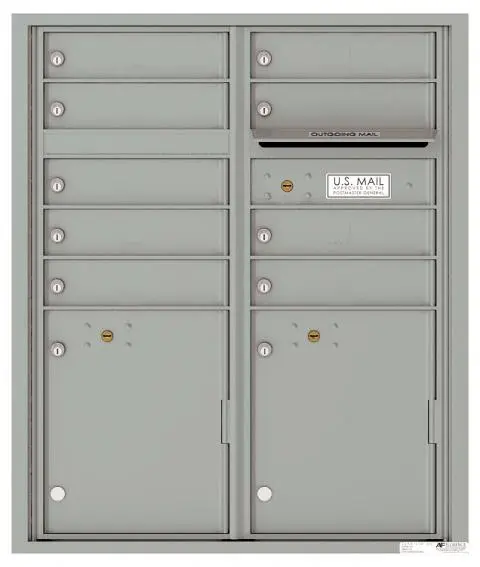Florence 4C Horizontal Mailbox - 9 Doors, 2 Parcel Lockers - ADA Compliant Max Height USPS Access
