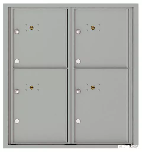 Florence 4C Horizontal Mailbox - 4 Parcel Lockers - 9 Doors High USPS Access