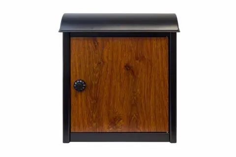 Leece Wall Mounted Mailbox in Black with Combo Lock Leece Wall Mounted Mailbox in Black with Combo Lock