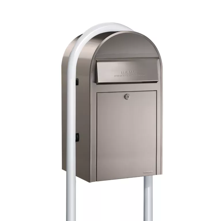 Bobi Grande Front Access Mailbox with Round Post Combo - Multiple Color Options