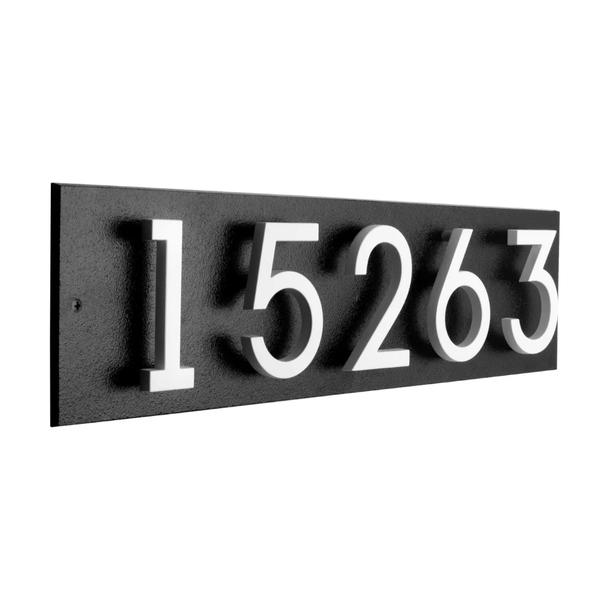 Whitehall Floating Stand-off 5-Number Horizontal Plaque Modern House Numbers with Sleek Aluminum Backplate & Enhanced Visibility
