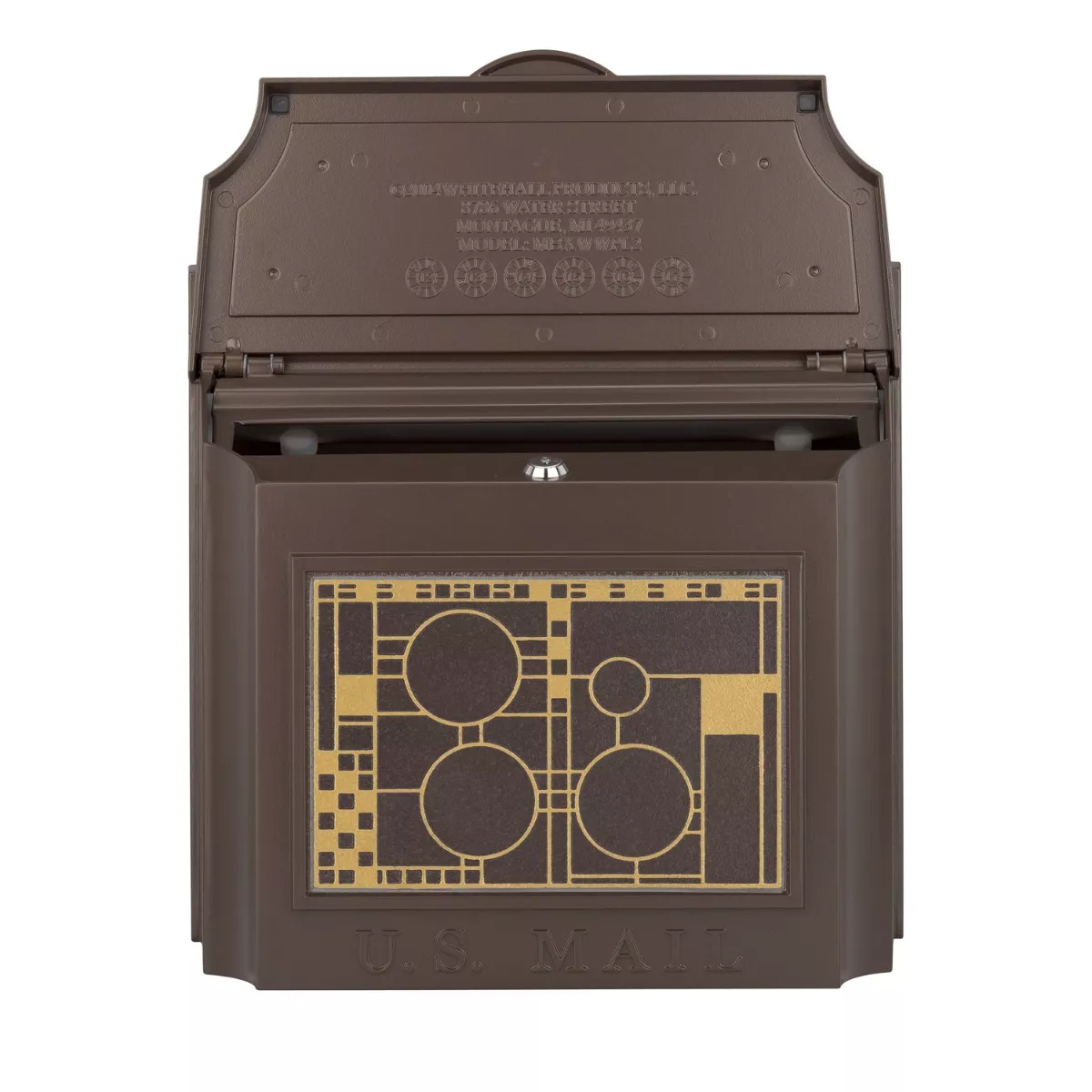 Wall Mailbox With Frank Lloyd Wright Coonley Plaque Non-Personalized
