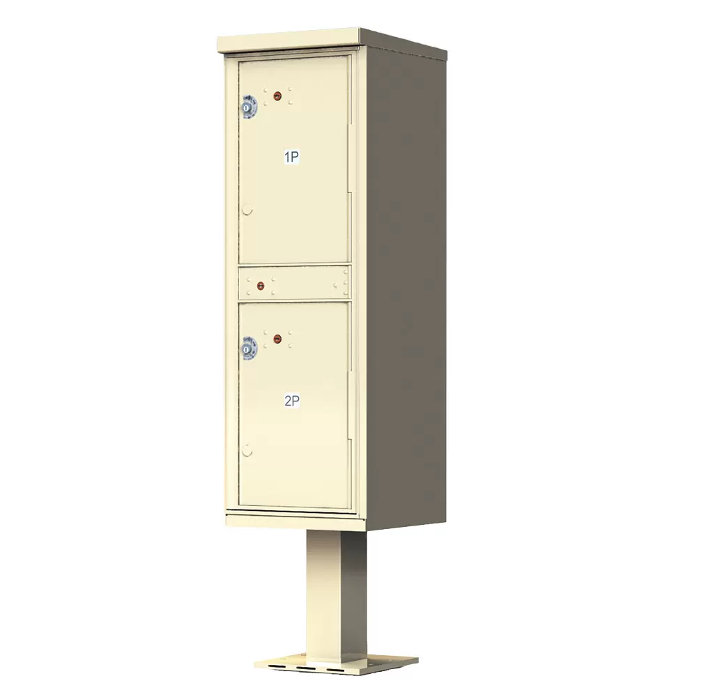 Florence USPS Cluster Mailbox with 2 Parcel Lockers, Pedestal Included