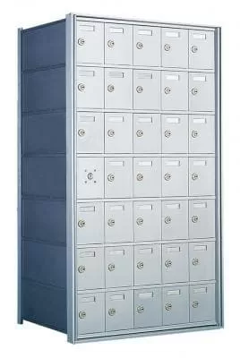 7 Doors High x 5 Doors (34 Tenants) 1600 Front-Load Private Distribution Mailbox in Anodized Aluminum Finish