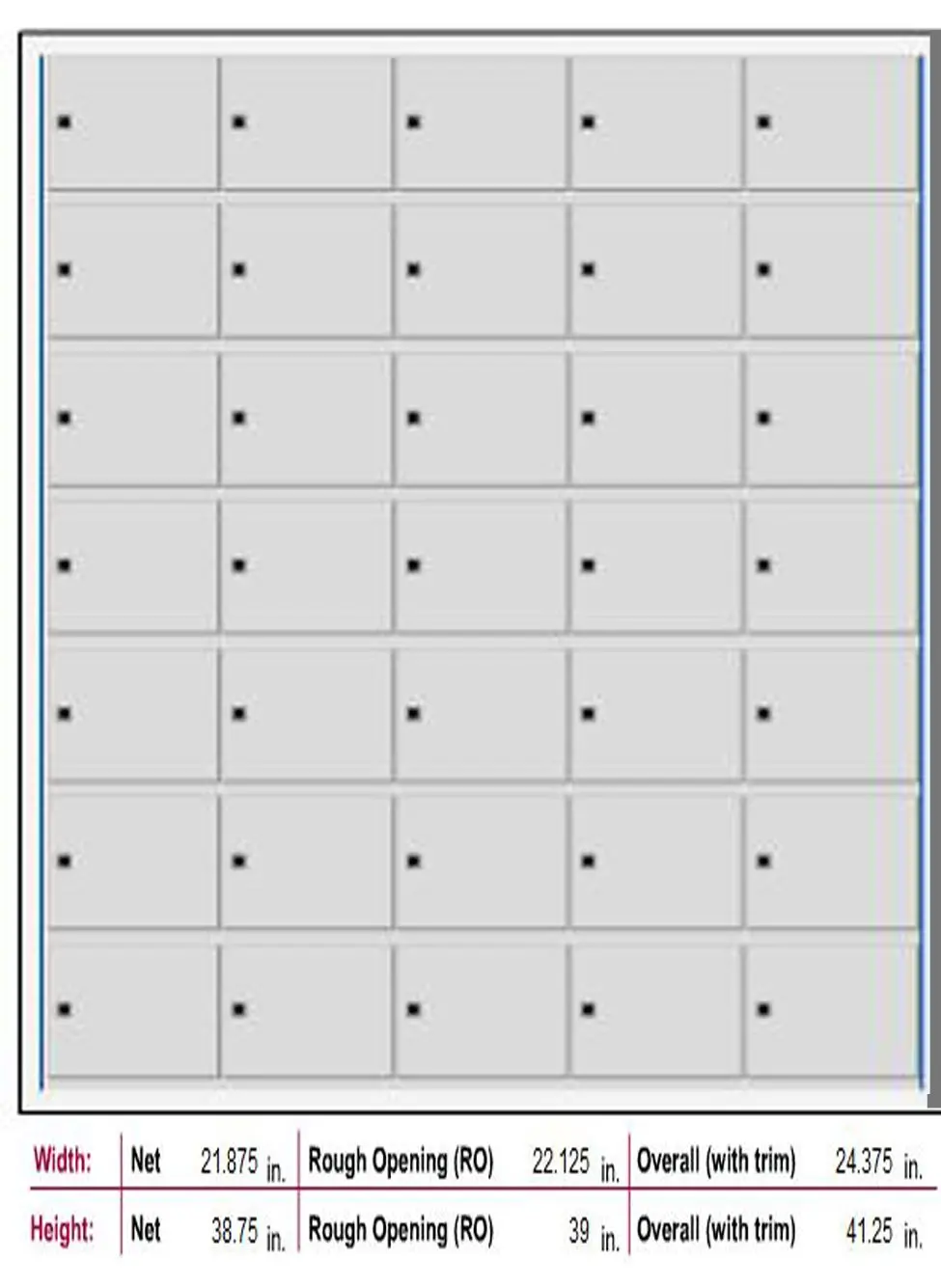 7 Doors High x 5 Doors (35 Tenants) 1700 Horizontal Mailbox Rear-Load Private Distribution in Anodized Aluminum Finish