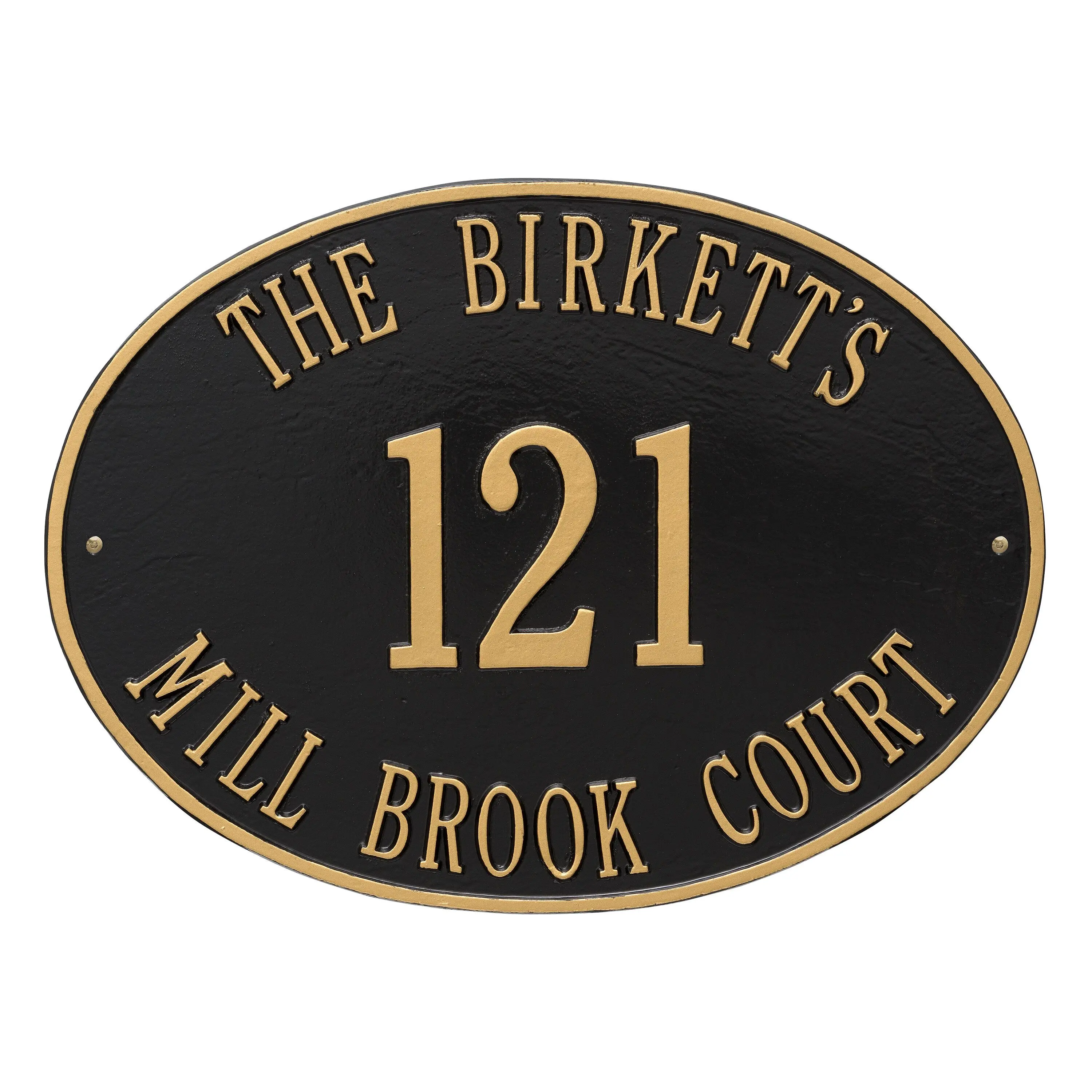 Whitehall Hawthorne Oval - Estate Wall - Three Line Address Plaque