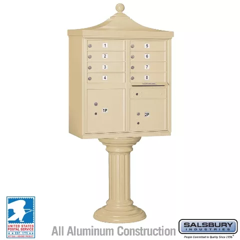Salsbury Regency Decorative Cluster Box Unit with 8 Doors and 2 Parcel Lockers with USPS Access – Type I