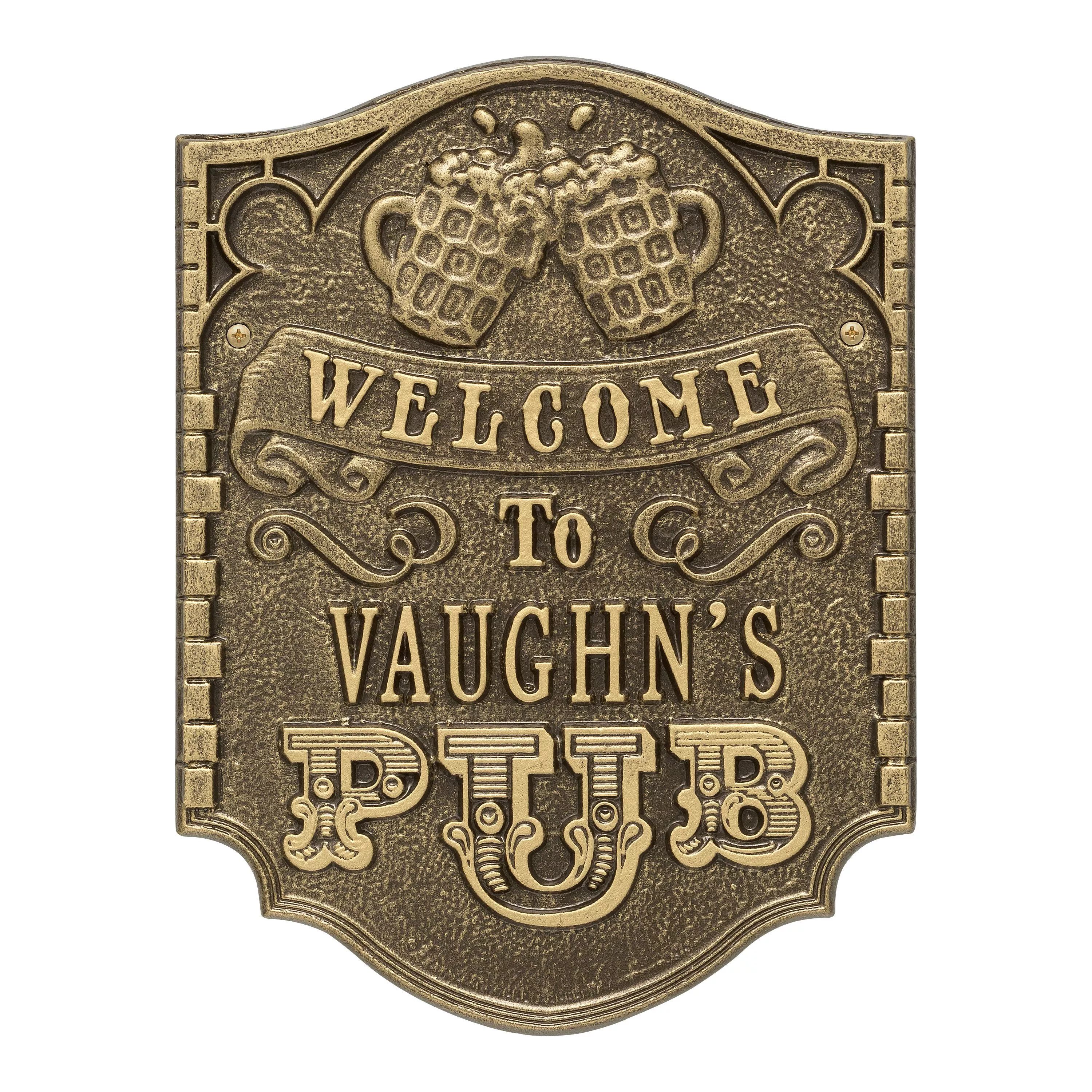 Pub Welcome Plaque, Standard Wall 1-line
