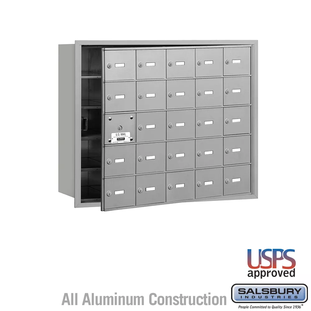 Salsbury 4B+ Horizontal Mailbox - 25 A Doors (24 usable) - Front Loading - USPS Access