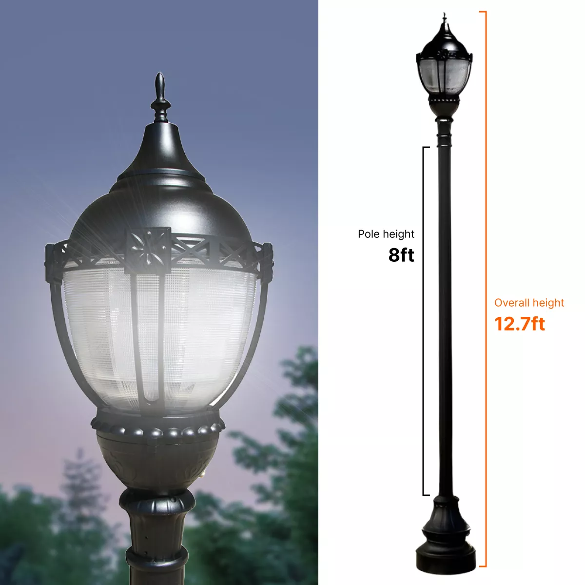 Pole top light fixture discount