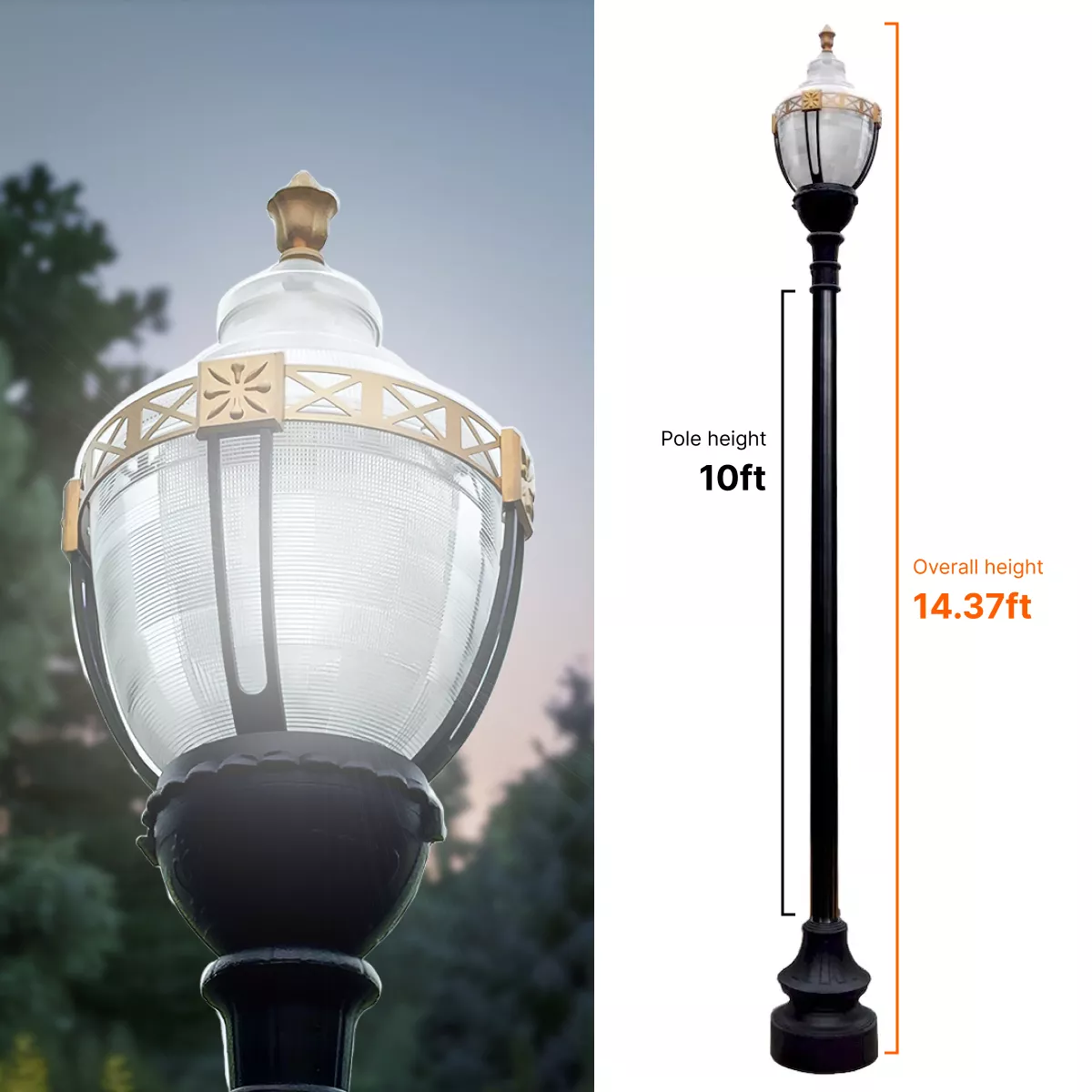 10 foot outdoor lamp post on sale