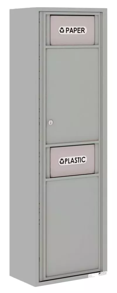 Florence 4C Mailbox Medium Trash/Recycling Bin - Front Loading - 14 Doors High - Surface Mounted - Private Access