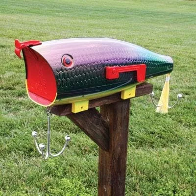 bass pro shop fishing lure mailbox Rivers Edge Fire Tiger Fishing Lure Novelty Mailbox