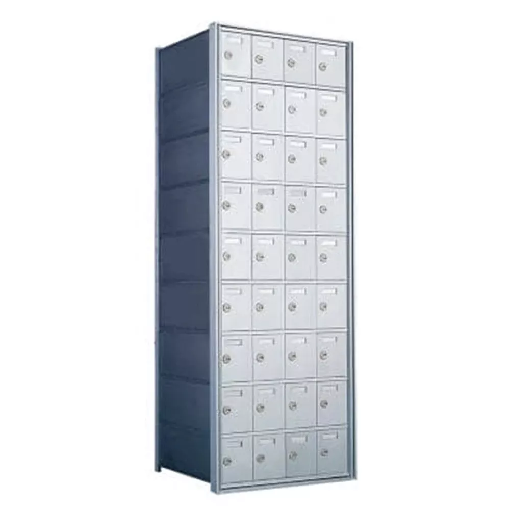 9 Doors High x 4 Doors (36 Tenants) 1700 Horizontal Mailbox Rear-Load Private Distribution in Anodized Aluminum Finish