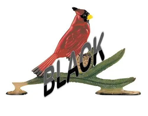 Whitehall Large Bell with Cardinal Ornament Black