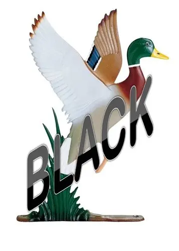 Whitehall Large Bell with Duck Ornament Black