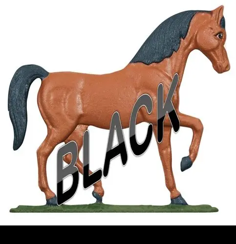 Whitehall Large Bell with Horse Ornament Black